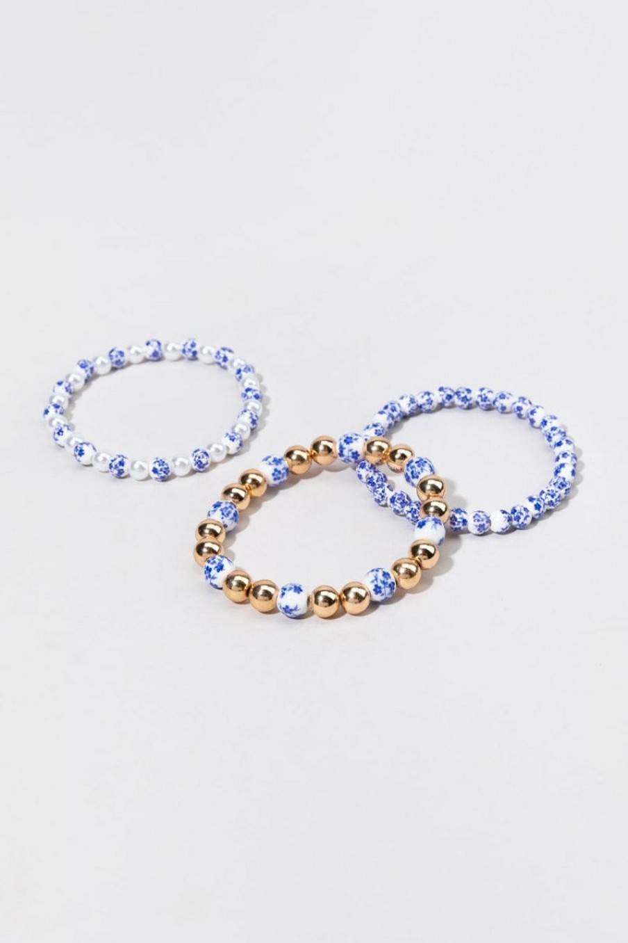 Francesca's Audrey Beaded Bracelet Set Blue Bracelets