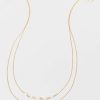 Francesca's Mary Clover Medallion Pearl Gold Necklaces