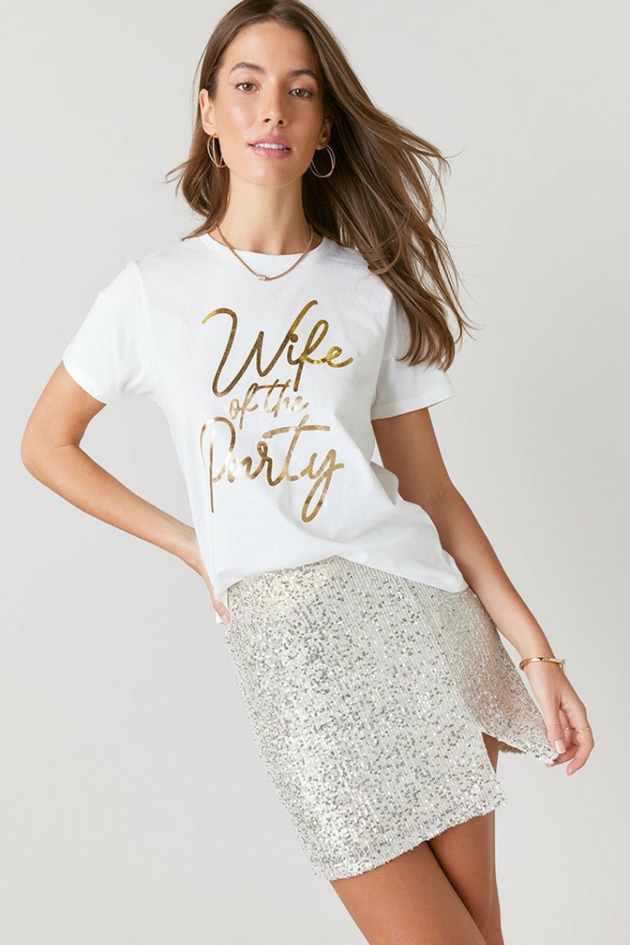 Francesca's Wife Of The Party Top White Tops