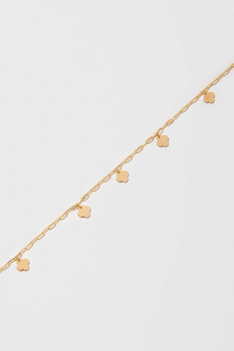 Francesca's Lilian Shaky Clovers Anklet Gold Anklets