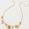 Francesca's Kaylin En Flower Necklace Gold Necklaces