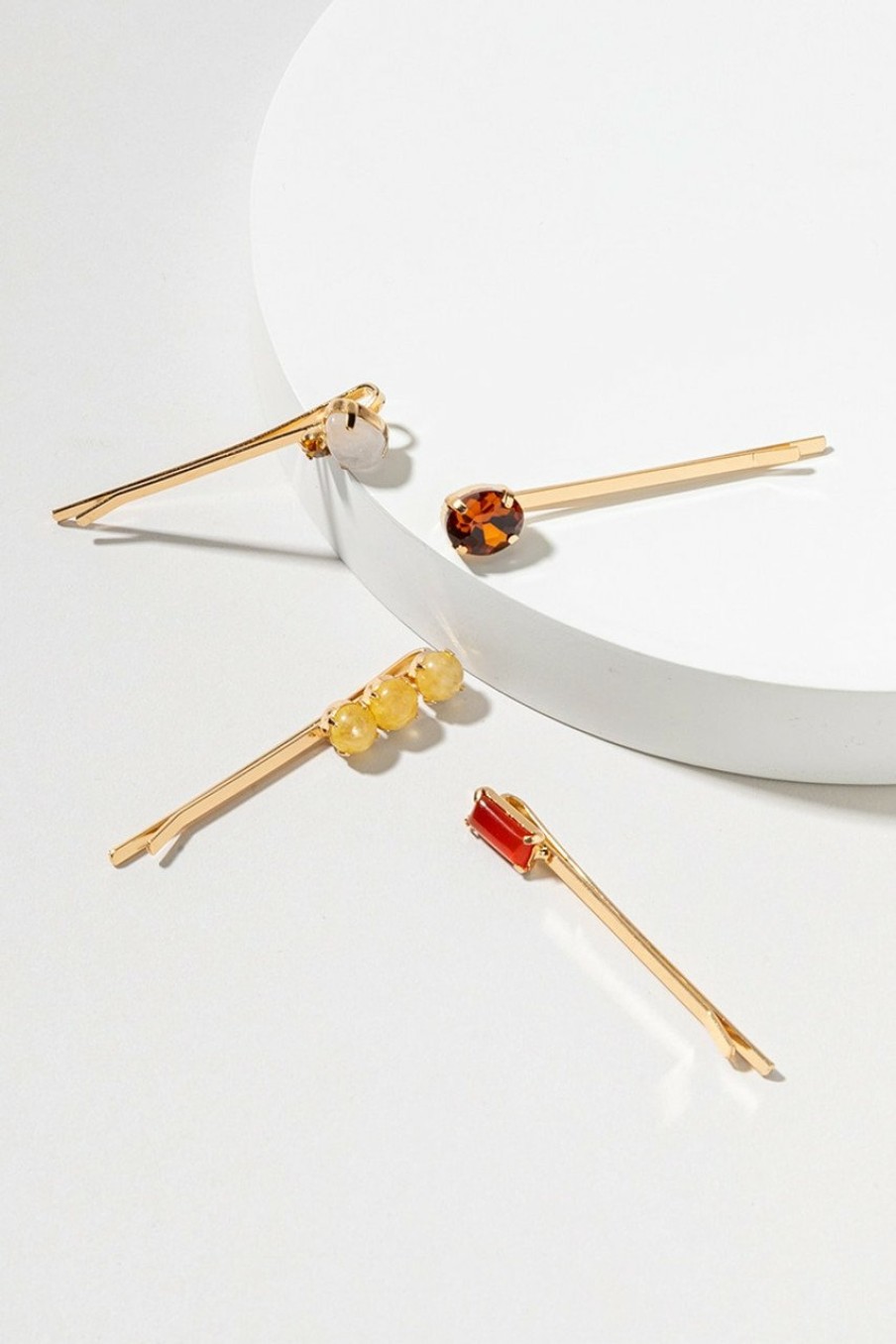 Francesca's Irene Gemstone Bobby Pins Yellow Hair