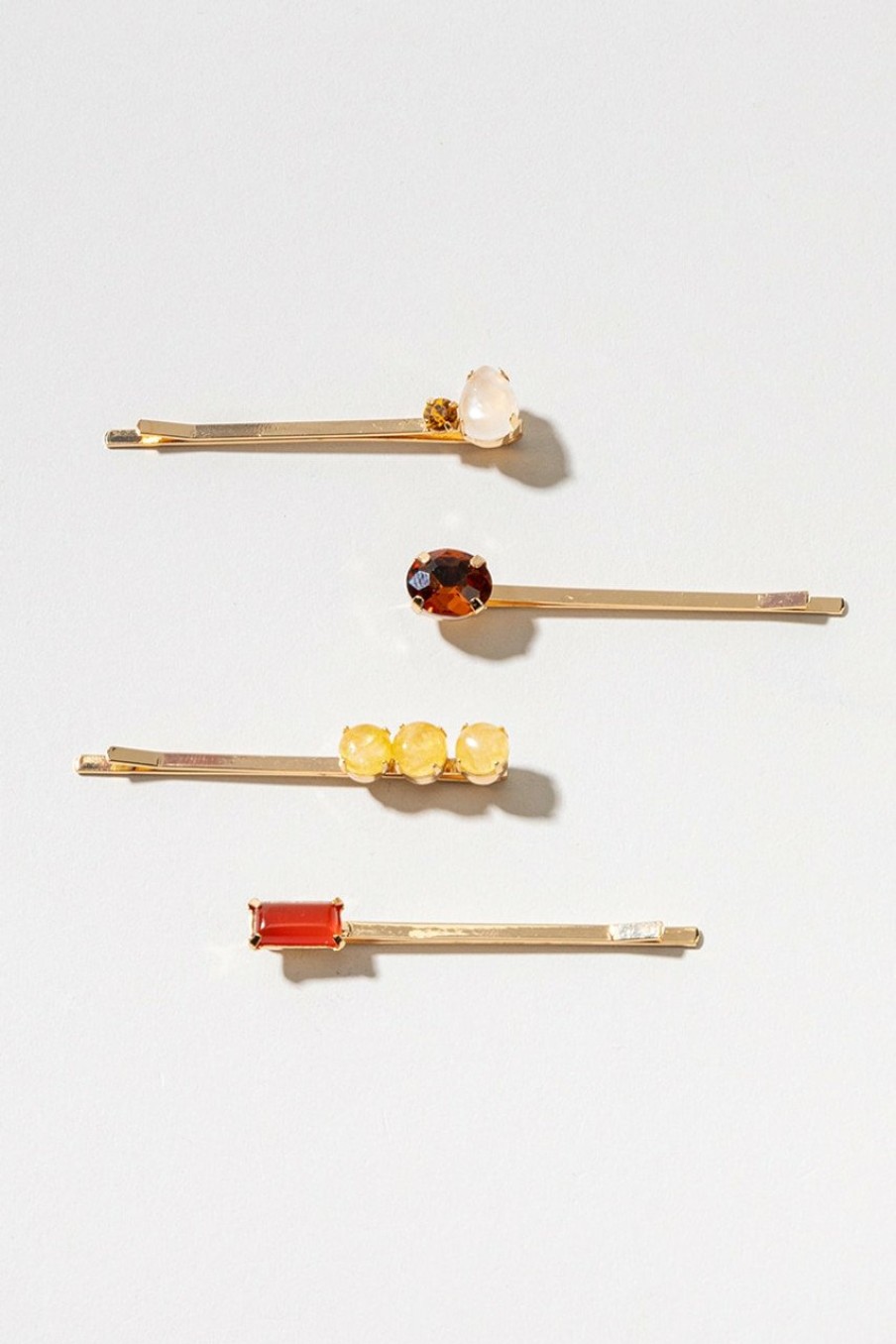 Francesca's Irene Gemstone Bobby Pins Yellow Hair