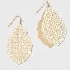 Francesca's Aubrielle Filigree Metal Overlay Drop Earrings Ivory Earrings