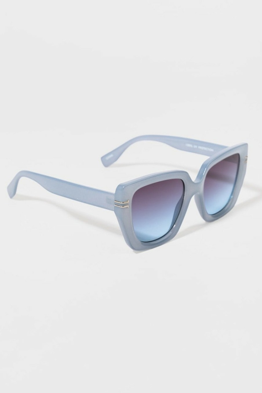 Francesca's Daisy Indigo Lens Square Sunglasses Blue Sunglasses