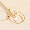 Francesca's Ada Pave Crystal & Pear Hoop Earrings Gold Earrings