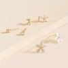 Francesca's Kate Crystal Flower Stud Earring Set Ivory Earrings