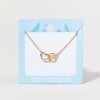 Francesca's Mary Paw Heart Interlock Necklace Gold Necklaces