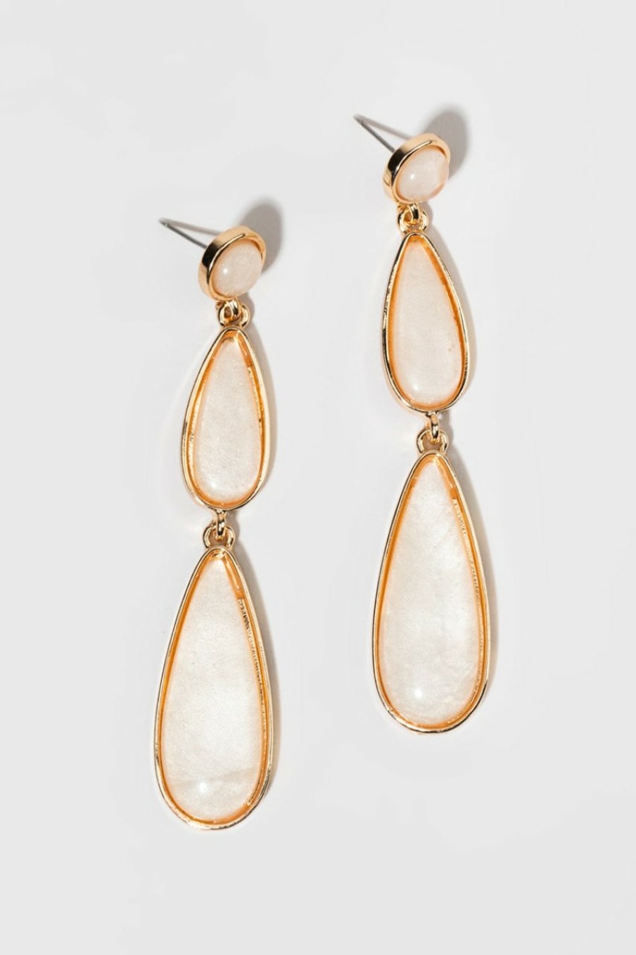 Francesca's Claudia Golden Drop Earrings Pearl Earrings