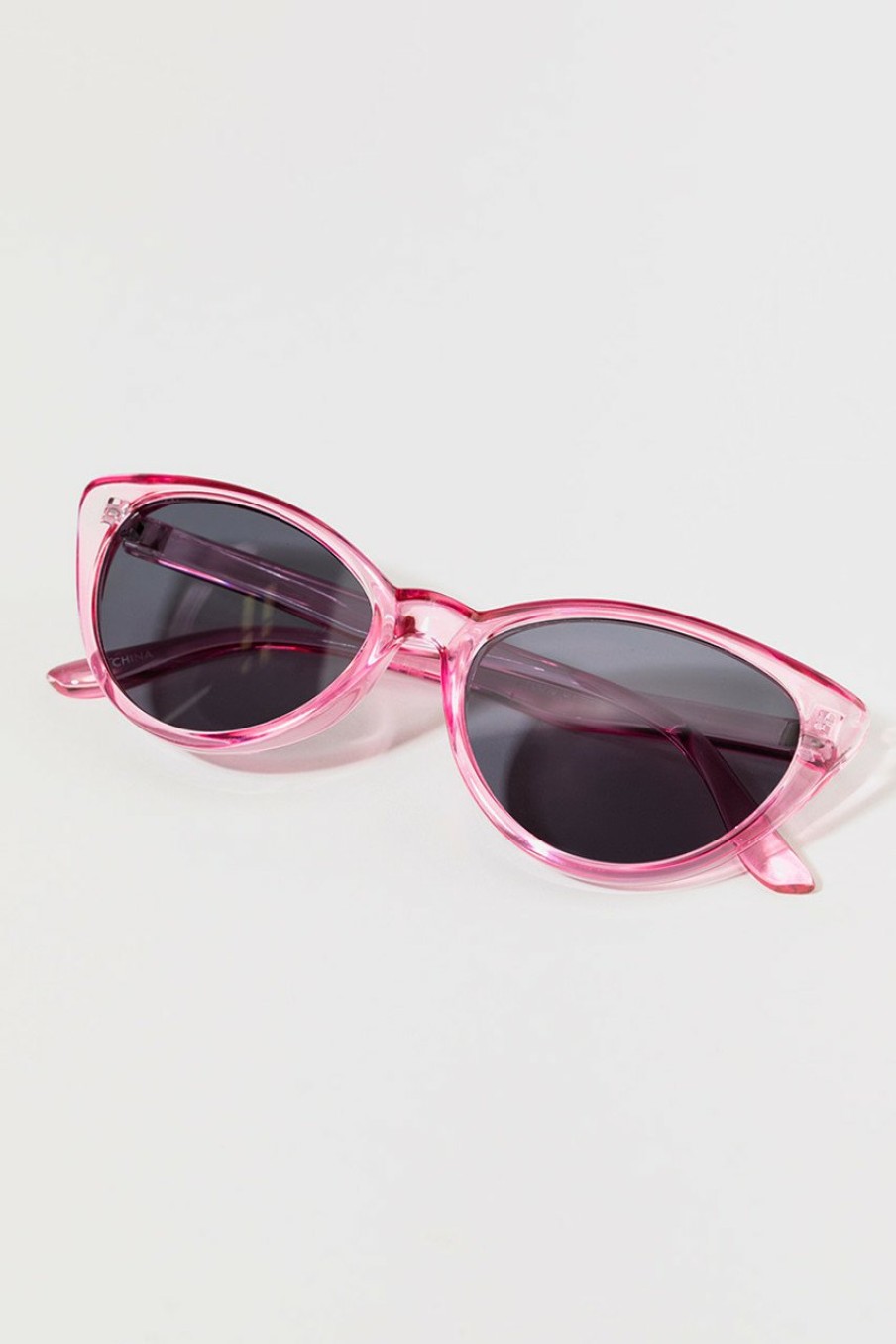 Francesca's Jacey Slender Clear Cat Eye Sunglasses Pink Sunglasses