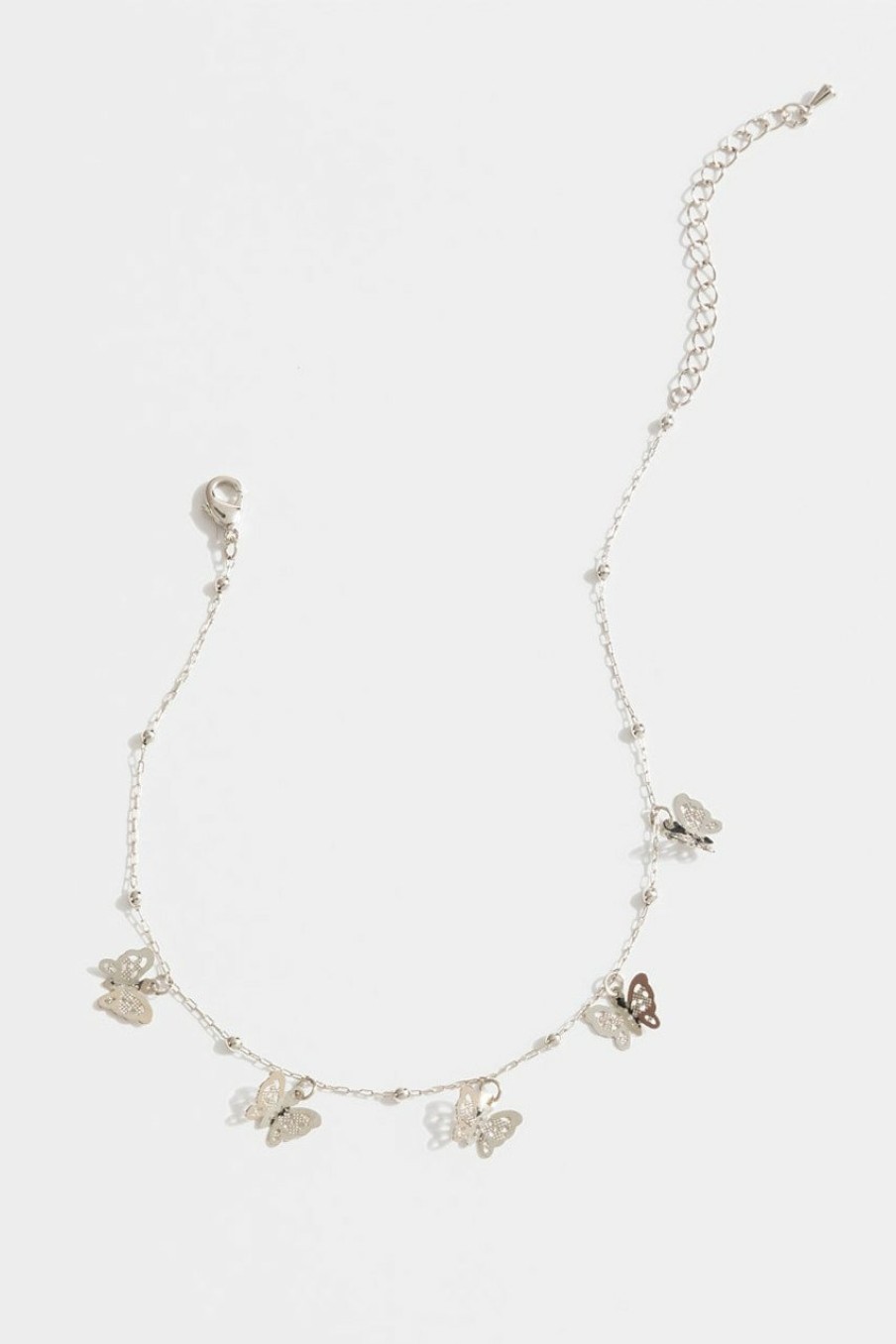 Francesca's Kairi Filigree Butterfly Anklet Silver Body Jewelry