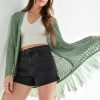 Francesca's Natille Open Stitch Long Cardigan Tops