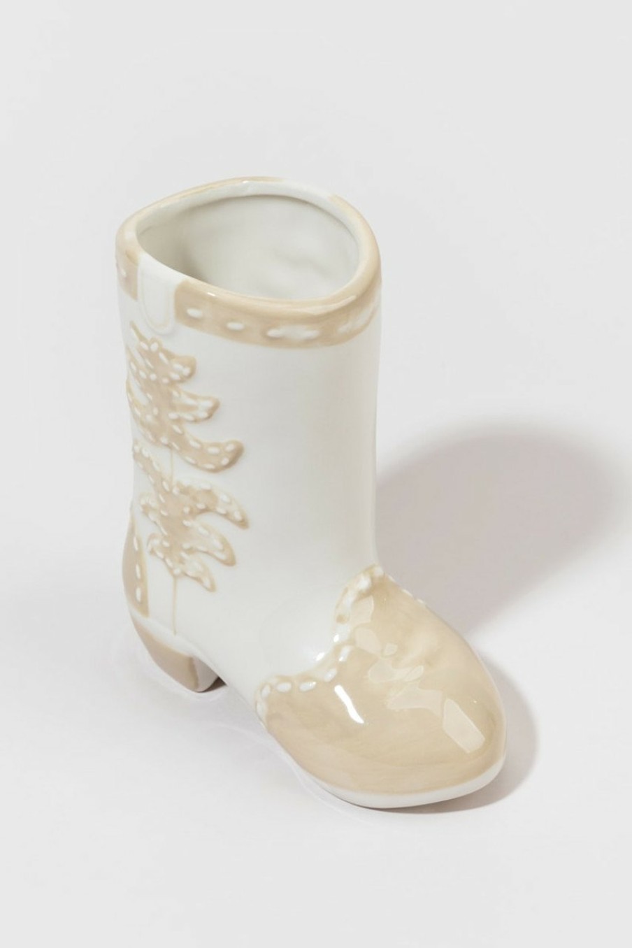 Francesca's Ceramic White Boot Vase Multi Home Decor