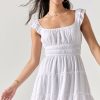 Francesca's Reva Flutter Sleeve Ema Mini Dress White Dresses