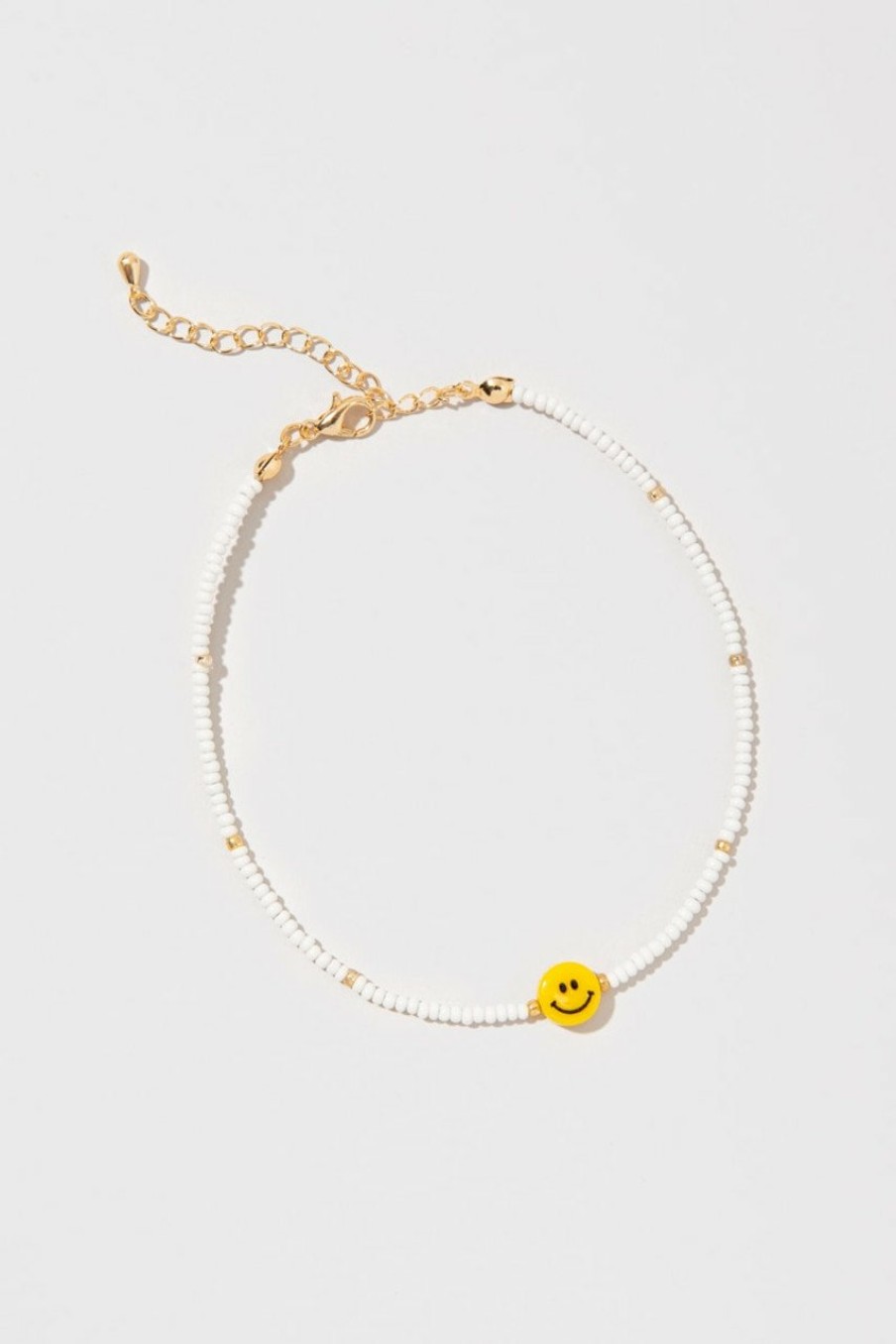 Francesca's Courtney Seedbead Smiley Anklet Yellow Anklets