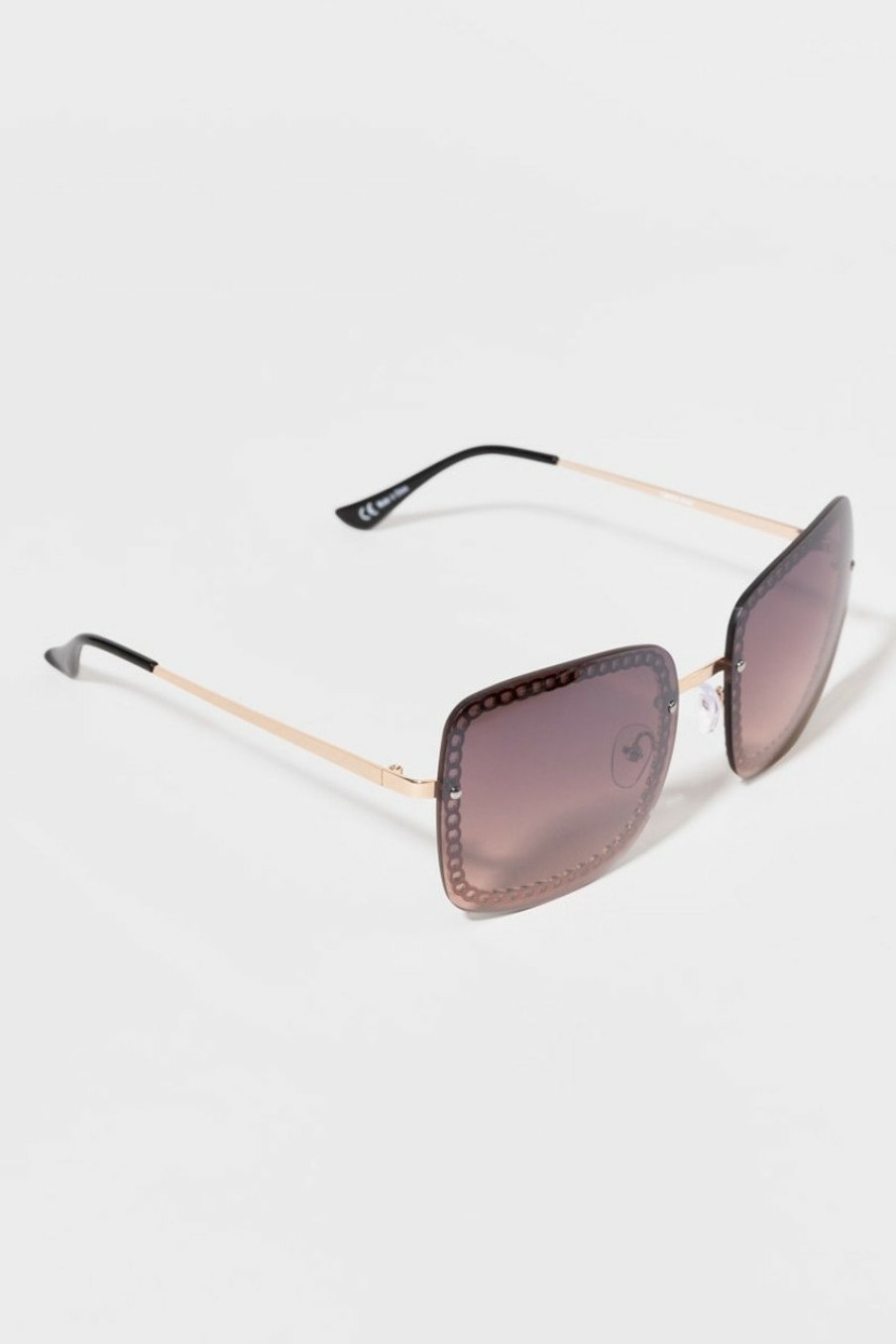 Francesca's Jocelyn Chain Under Frame Sunglasses Brown Sunglasses