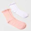 Francesca's Julia Ruffle Trim Socks 2-Pack Socks & Tights