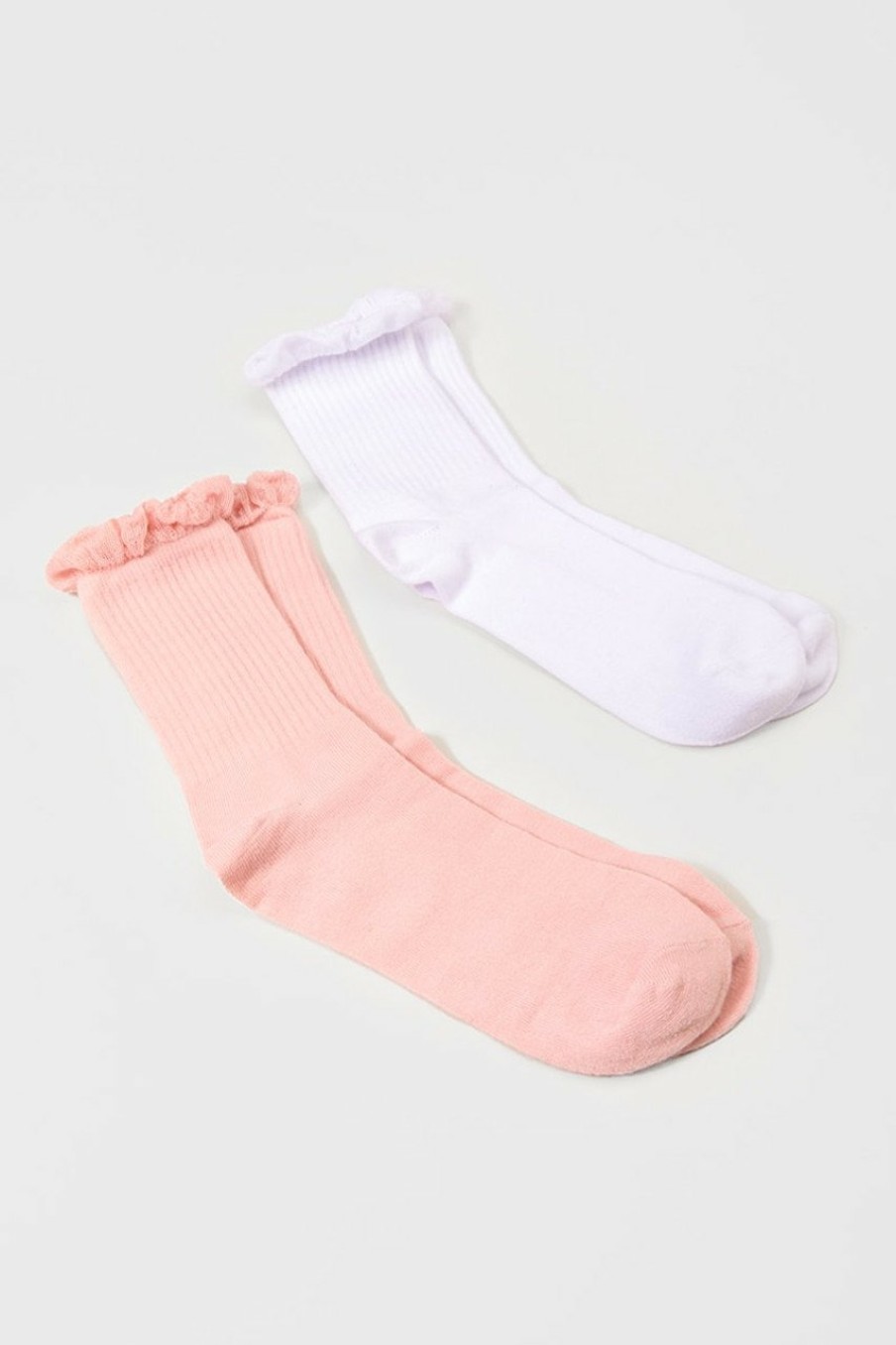 Francesca's Julia Ruffle Trim Socks 2-Pack Socks & Tights