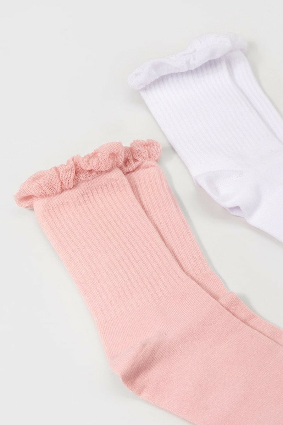 Francesca's Julia Ruffle Trim Socks 2-Pack Socks & Tights