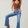 Francesca's Harper Heritage High Rise Distressed Flare Jeans Medium Jeans