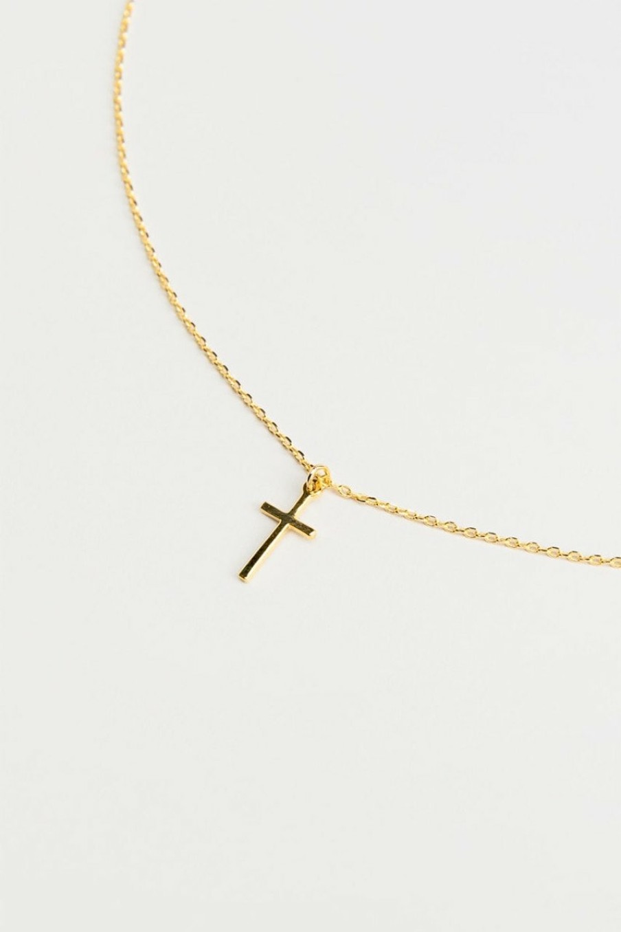 Francesca's Petra Cross Pendant Necklace Gold Necklaces