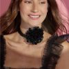 Francesca's Luxe Cz Rosette Choker Black Necklaces