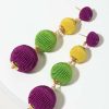 Francesca's Shirley Mardi Gras Baubles Chandelier Earrings Multi Earrings