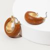 Francesca's Barbara Wooden Hoop Earrings Brown Earrings