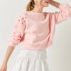 Francesca's Elenora Crew Neck Butterfly Sweatshirt Light Sweatshirts