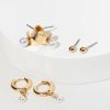 Francesca's Christine En Pearl Earring Set Gold Earrings