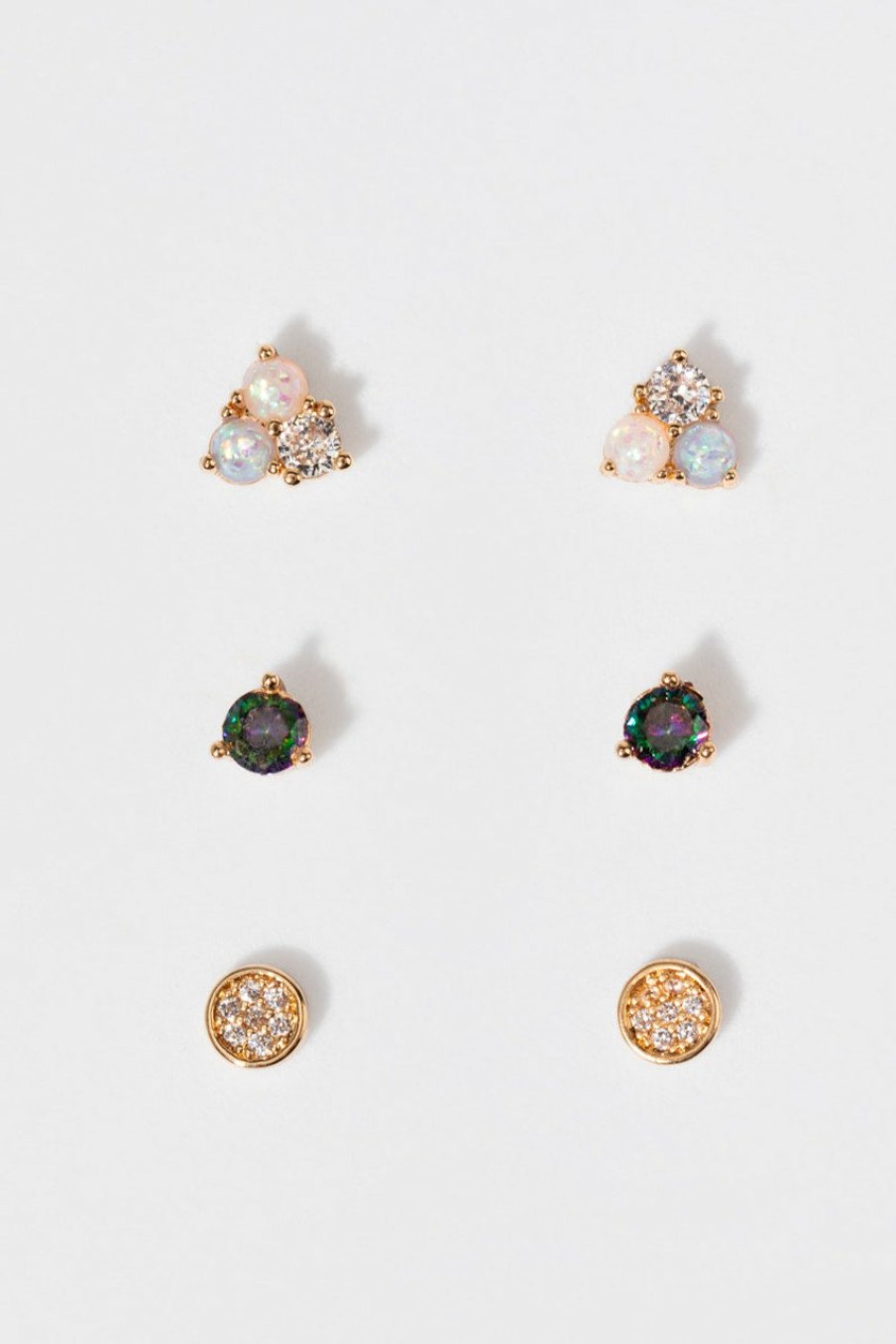 Francesca's Alicia Gemstone Earring Set Multi Earrings