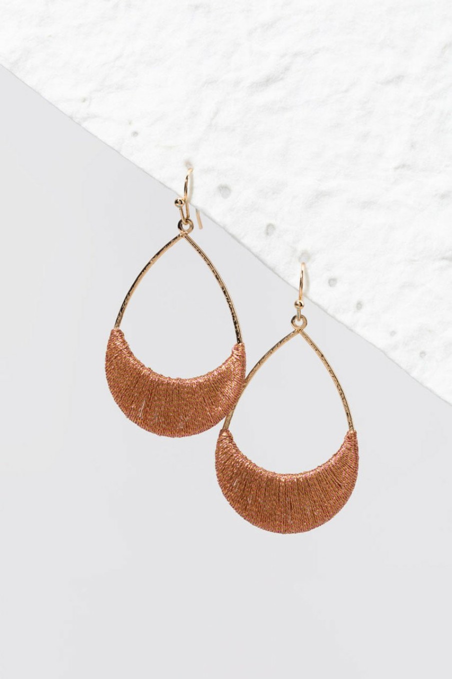 Francesca's Danielle Shimmer Thread Teardrop Earrings Mauve Earrings