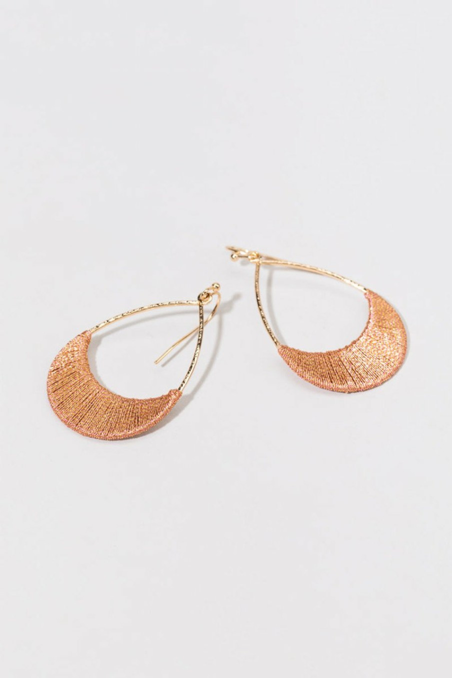 Francesca's Danielle Shimmer Thread Teardrop Earrings Mauve Earrings