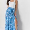 Francesca's Lillia Printed Maxi Skirt Blue Skirts