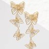 Francesca's Angie Butterfly Drop Earrings Gold Earrings