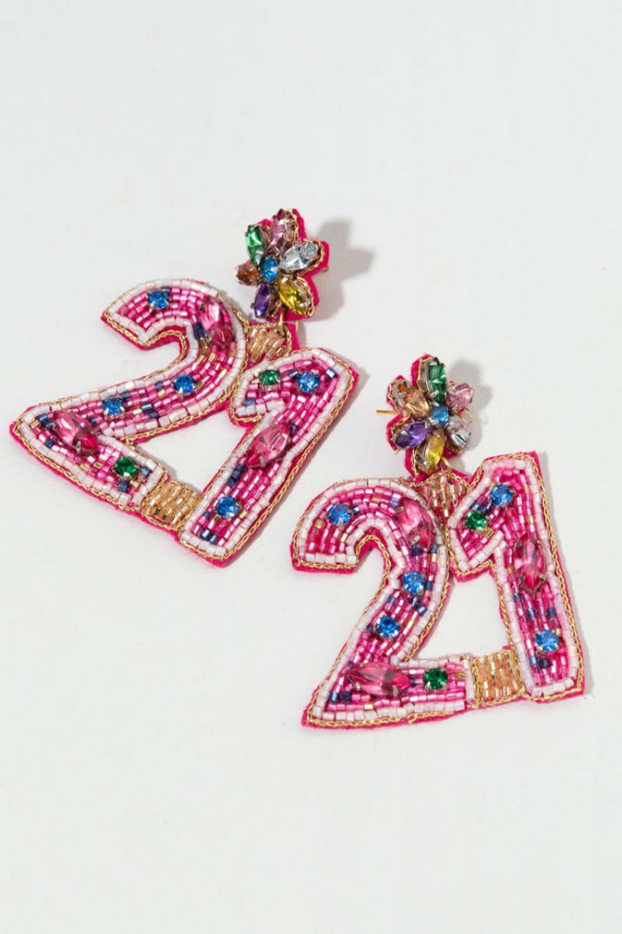 Francesca's 21St Birthday Drop Earrings Pink Earrings