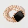 Francesca's Stefanie Glass Bead Watch Strap Pink Bracelets