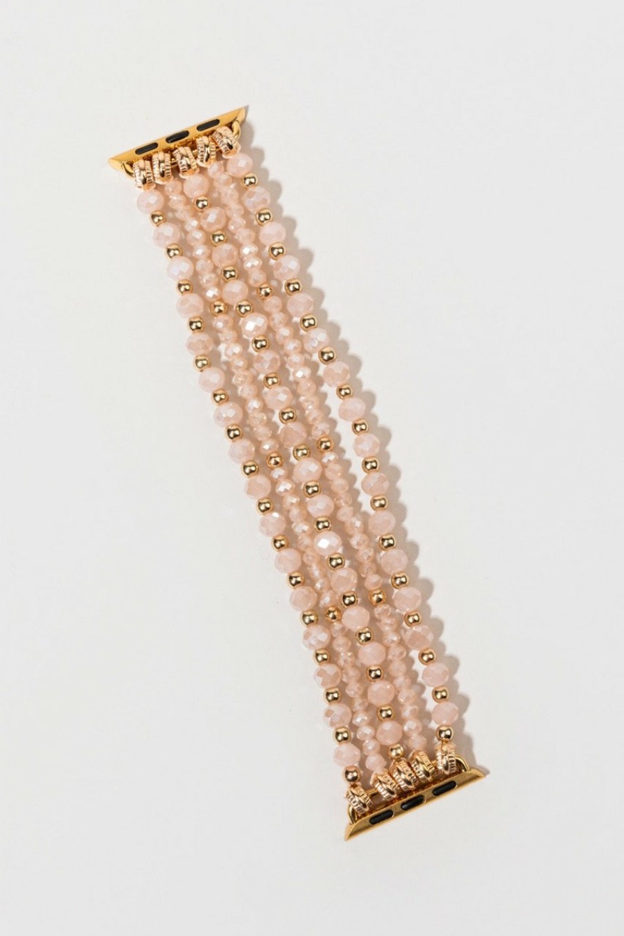 Francesca's Stefanie Glass Bead Watch Strap Pink Bracelets