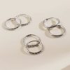 Francesca's Reema Huggie Hoops Set Silver Earrings