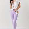 Francesca's Lisette Kick Crop Jeans Lavender Jeans