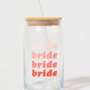 Francesca's Bride Can Glass Jar With Lid Pink Drinkware