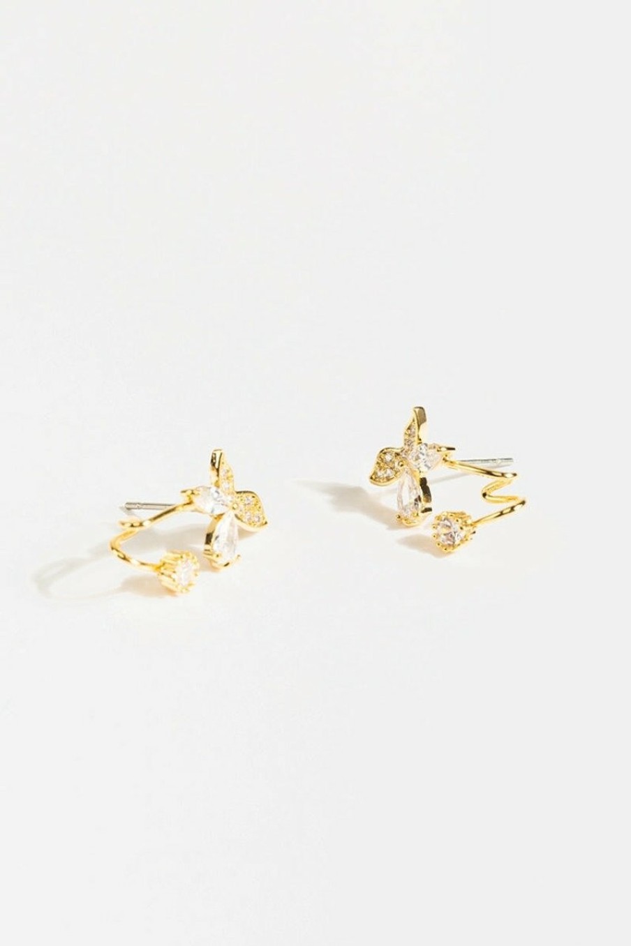 Francesca's Saylor Cz Butterfly Ear Jackets Gold Earrings