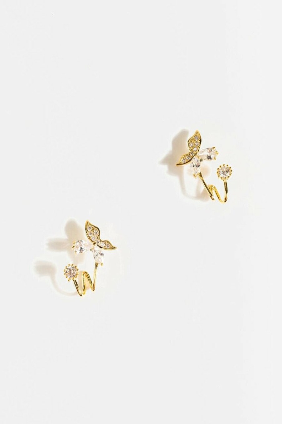 Francesca's Saylor Cz Butterfly Ear Jackets Gold Earrings