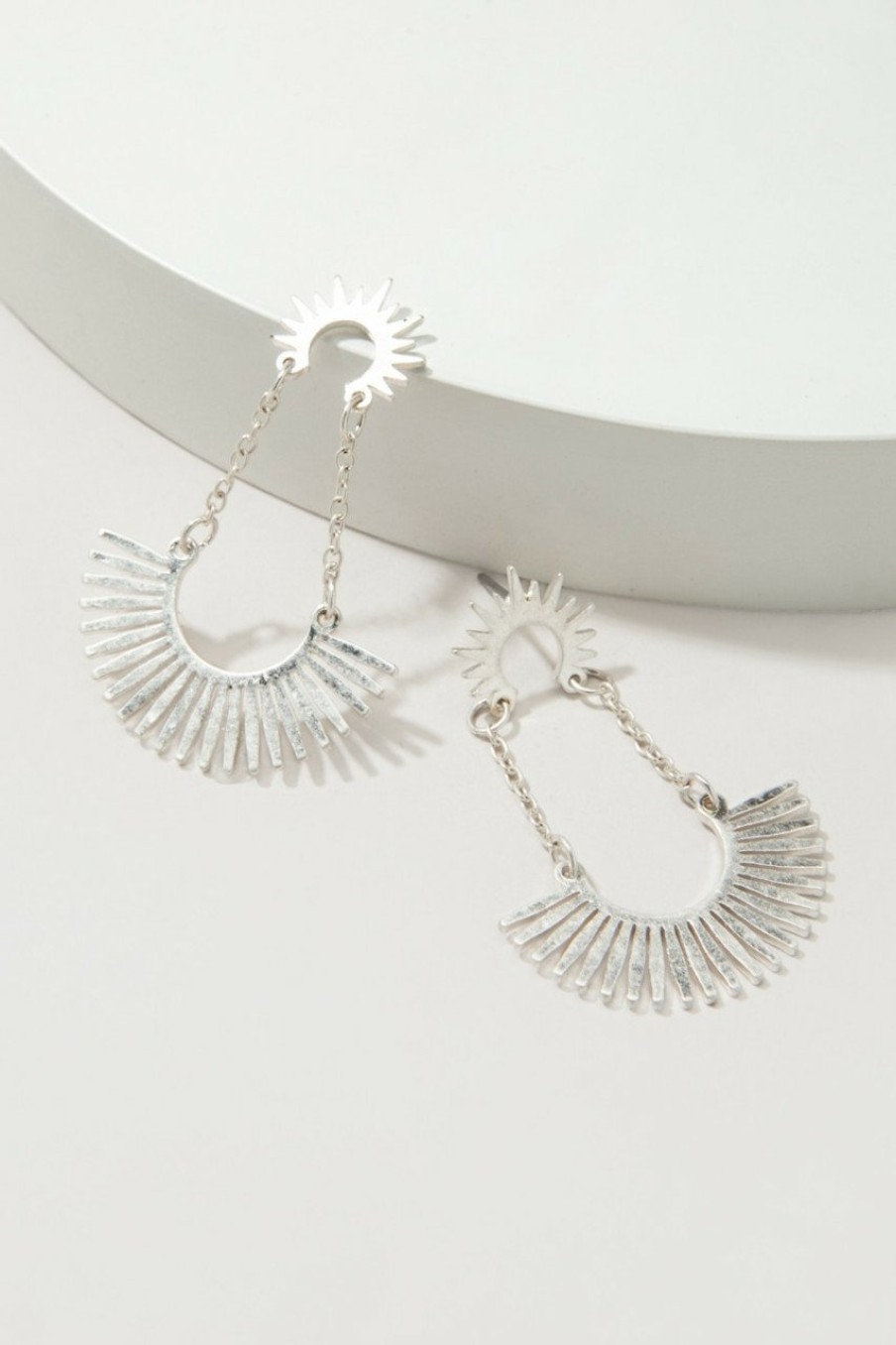 Francesca's Autumn Sunburst Earrings Silver Earrings