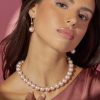 Francesca's Luxe Large Pearl Necklace Pink Necklaces