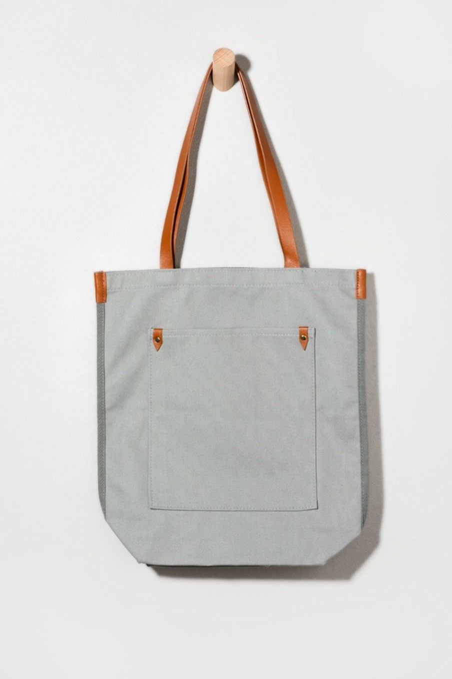 Francesca's Nicole Pocket Canvas Tote Sage Green Bags & Wallets