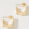 Francesca's Sheryll Inverted Square Hoops Gold Earrings