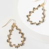 Francesca's Lucy Woven Bead Drop Earrings Gray Earrings