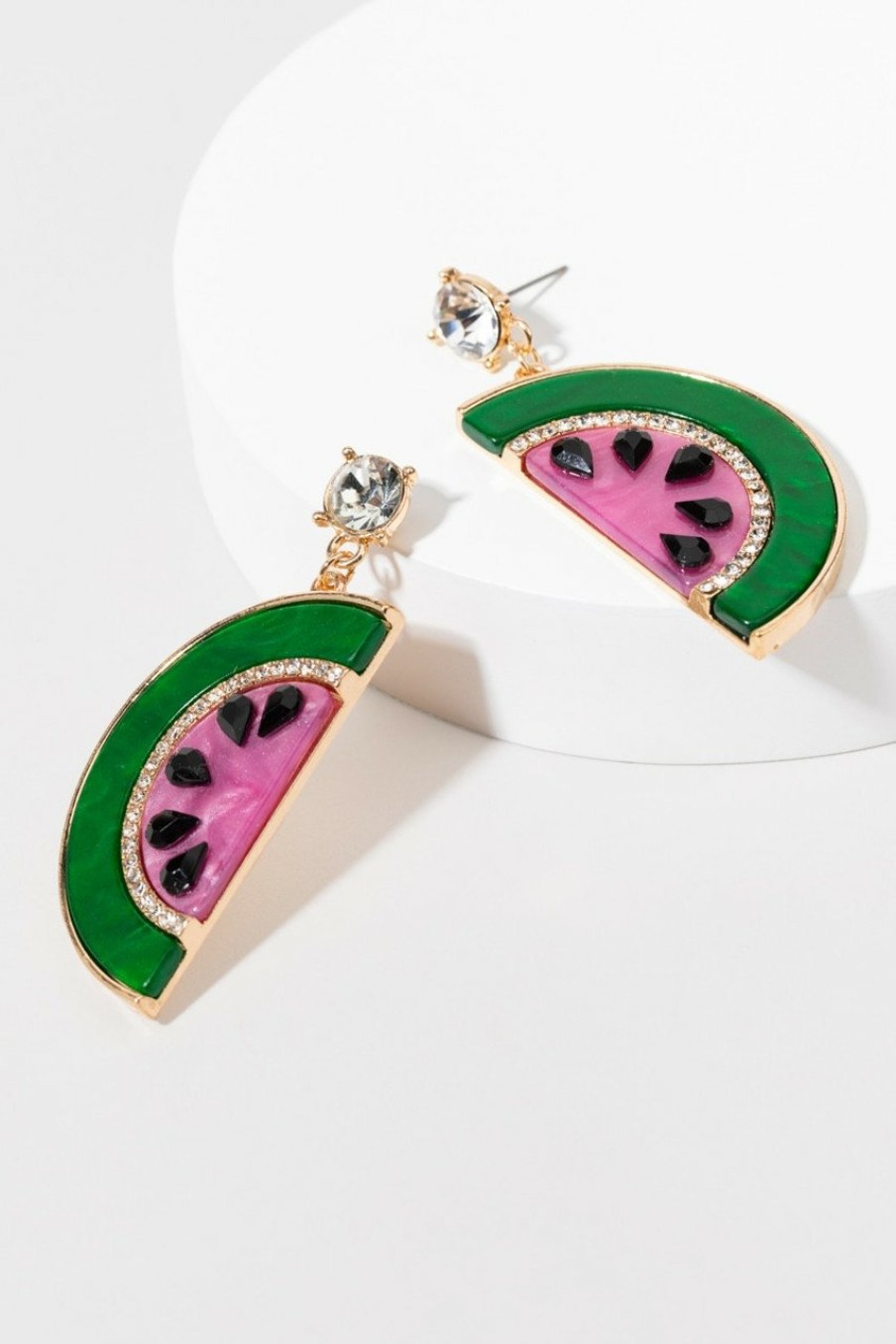 Francesca's Kristen Watermelon Resin Drop Earrings Pink Earrings