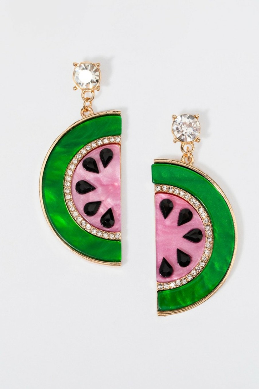 Francesca's Kristen Watermelon Resin Drop Earrings Pink Earrings